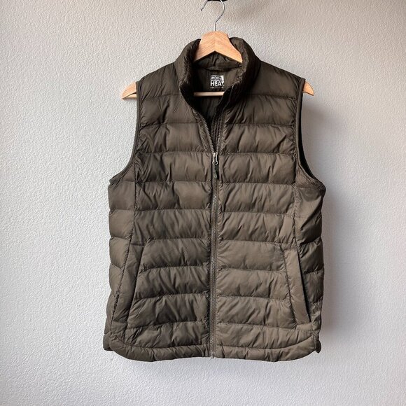 EUC 32 Degrees Heat Women's Lightweight Warm Packable Olive Green Vest - Picture 1 of 5
